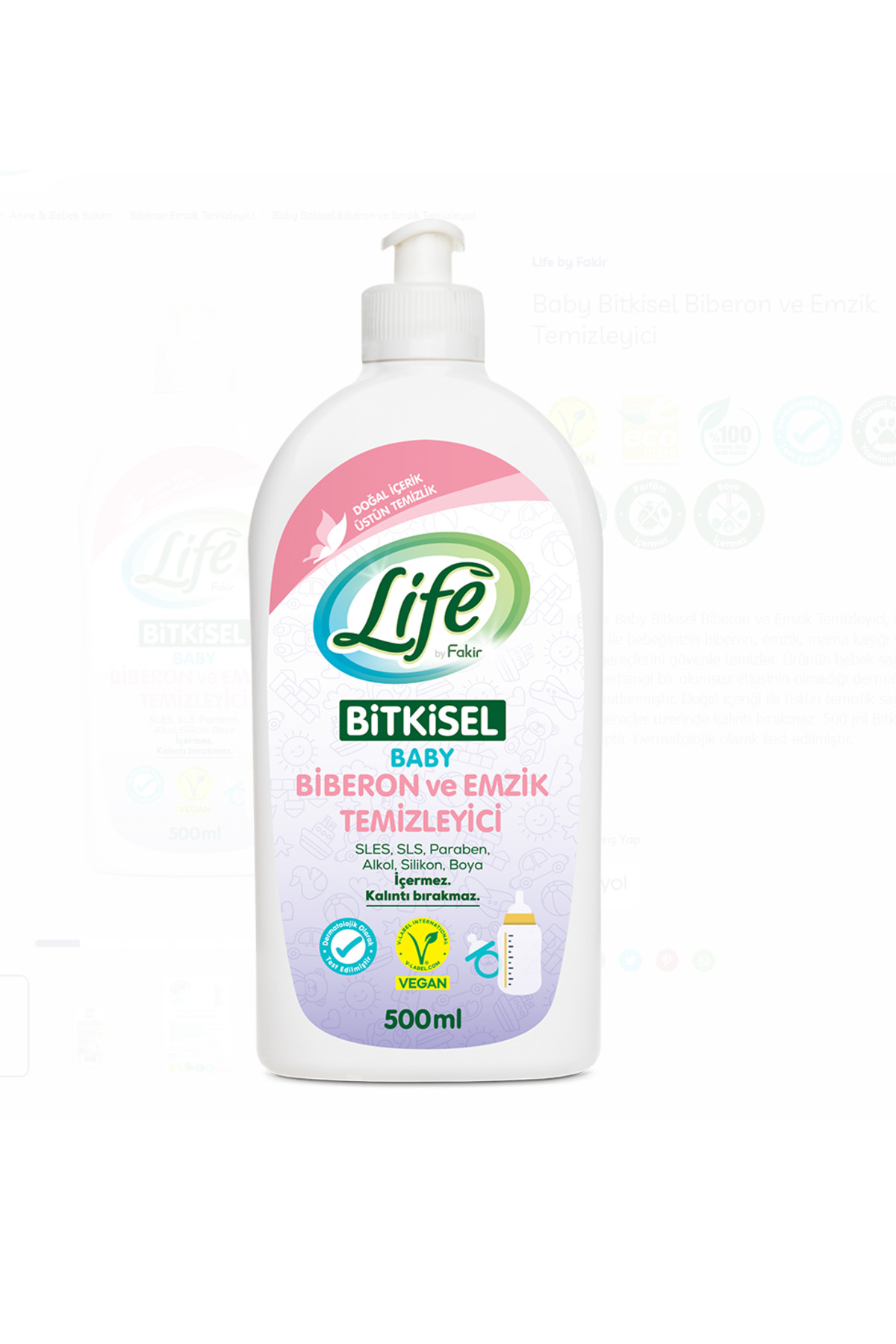 Life By Fakir Bitkisel Bebek Biberon Ve Emzik Temizleyici-parfümsüz, Doğal Içerik, Kalıntı Bırakmaz, Sabun Içerir. fotoğrafı 2 (önizleme)