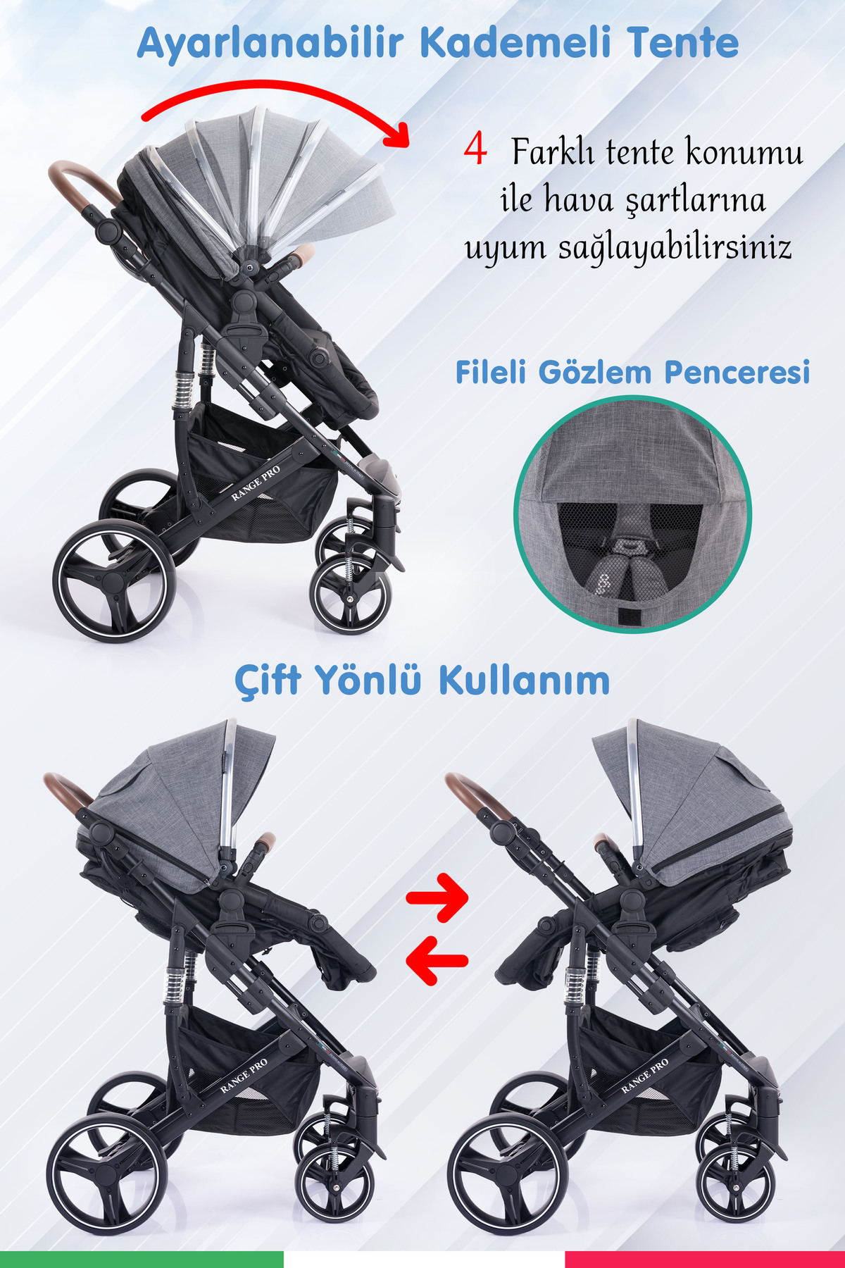 Prego Prego Range Çift Yönlü Portbebeli Bebek Arabası fotoğrafı 7 (önizleme)