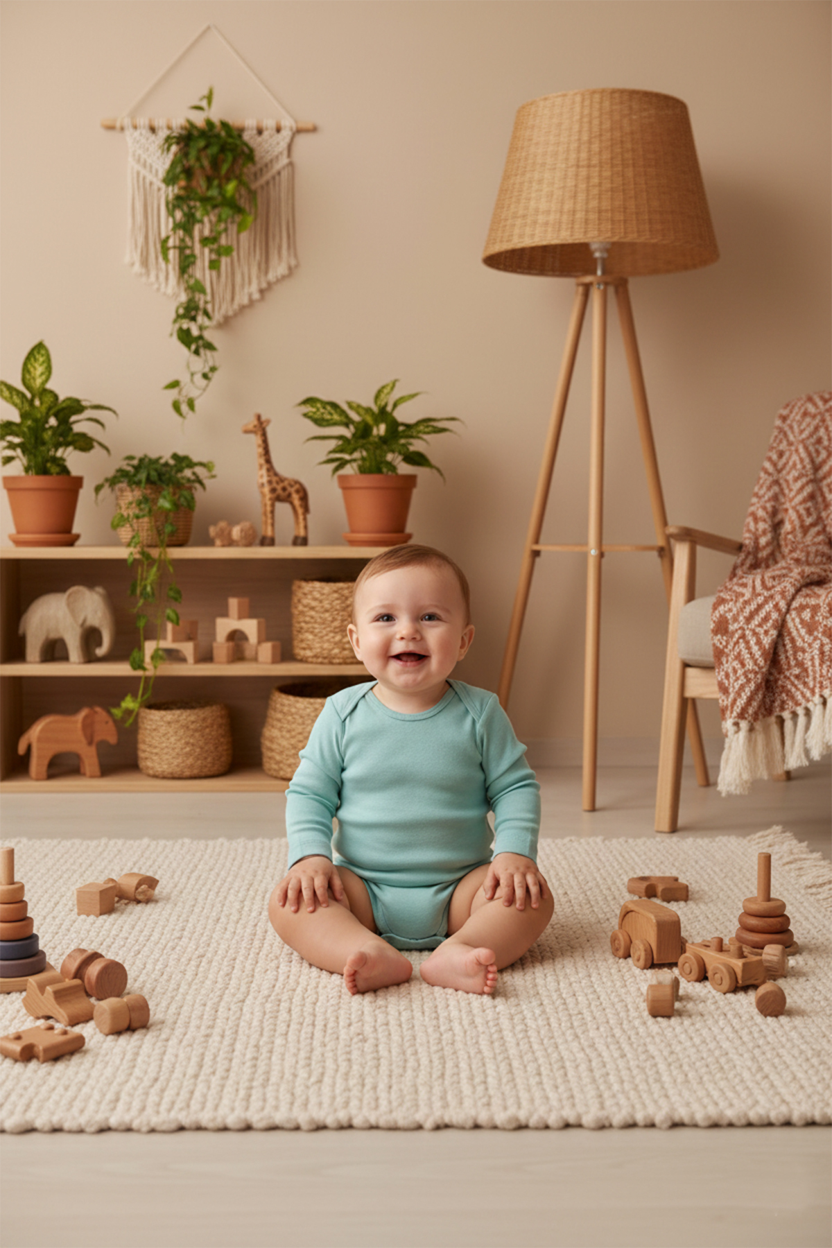 MAHFEL %100 Pamuklu Uzun Kollu Bebek Body Çıtçıtlı Zıbın 5'li Set fotoğrafı 4 (önizleme)