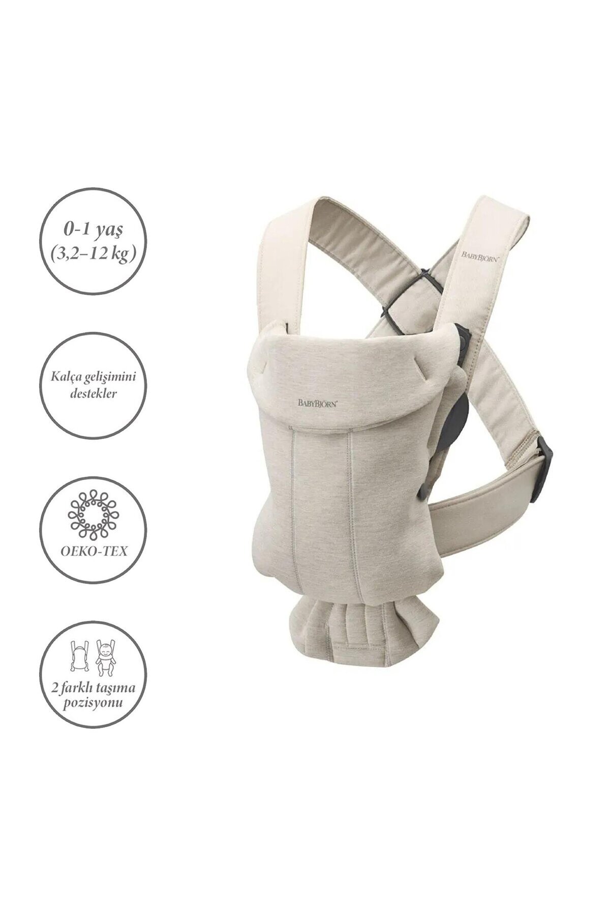 BabyBjörn Kanguru Mini 3D Jersey Light Beige fotoğrafı 4 (önizleme)