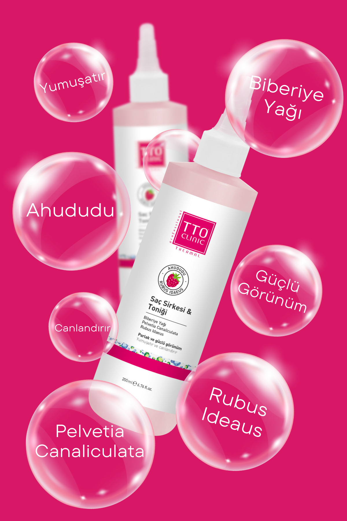 Saç Toniği Arındırıcı ve Parlaklık Verici 200 ml Saç Sirkesi Clinic Yetişkin — 8684576000101 — تصویر 3 از 5