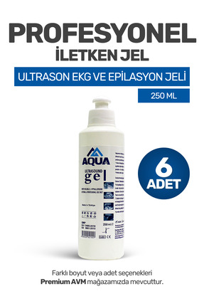 aquamed (6 ADET) Aqua Ultrason EKG ve Epilasyon Jeli 250 ml – Cilt Dostu, Kok...
