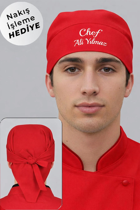 Üniformanya İsimli Aşçı Bandana İsim Hediyeli Aşçı Bandana Şef Bandana Aşçı B...