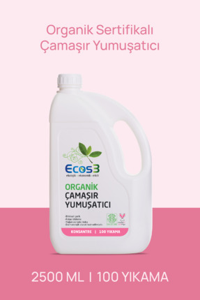 Ecos3 Organik Çamaşır Yumuşatıcı, Vegan Sertifikalı, Bitkisel, Extra Konsantr...