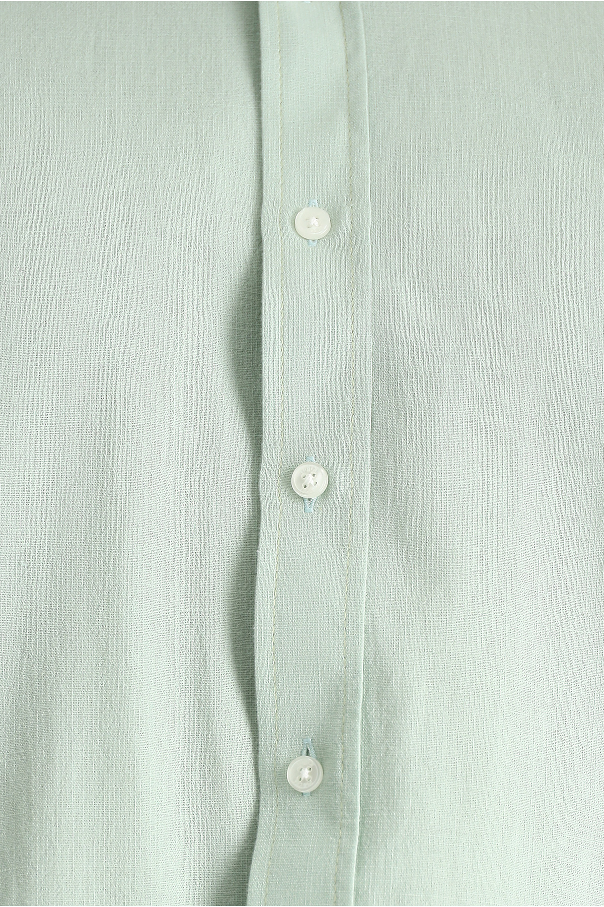 Kiğılı  Uzun Kol Rahat Kesim Düğmeli Yaka Pamuk Nefes Alabilen Keten Görünümlü Gömlek - Görsel 6