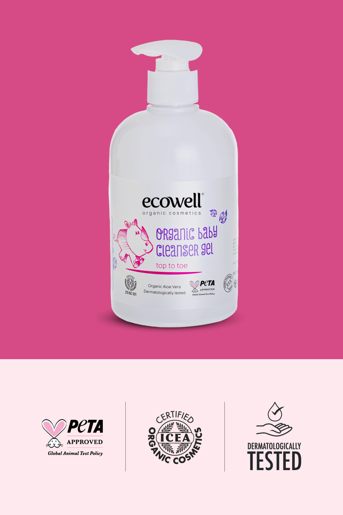 Ecowell Organik Bebek Ve Çocuk Temizleme Jeli, Vegan Sertifikalı, Şampuan, Duş Jeli Sabun Parabensiz 500ml fotoğrafı 3 (önizleme)