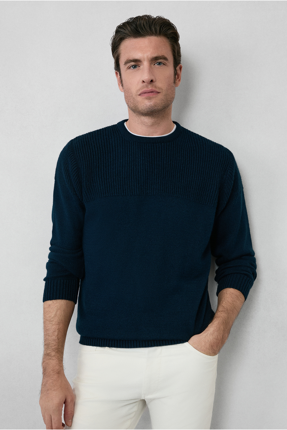 کیگیلی ژاکت بافتنی طرح‌دار یقه گرد معمولی