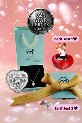 Mimodish 925 Ayar Gerçek Gümüş Özel Kalp Kolye Kız Arkadaşa Sevgiliye Hediye ...