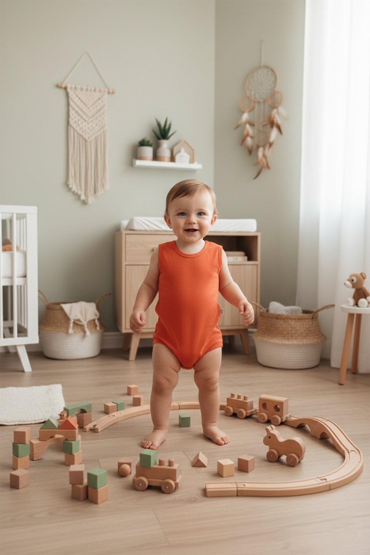 MAHFEL %100 Organik Pamuklu Çıtçıtlı Kolsuz Bebek Body Zıbın 3lü Paket fotoğrafı 3 (önizleme)