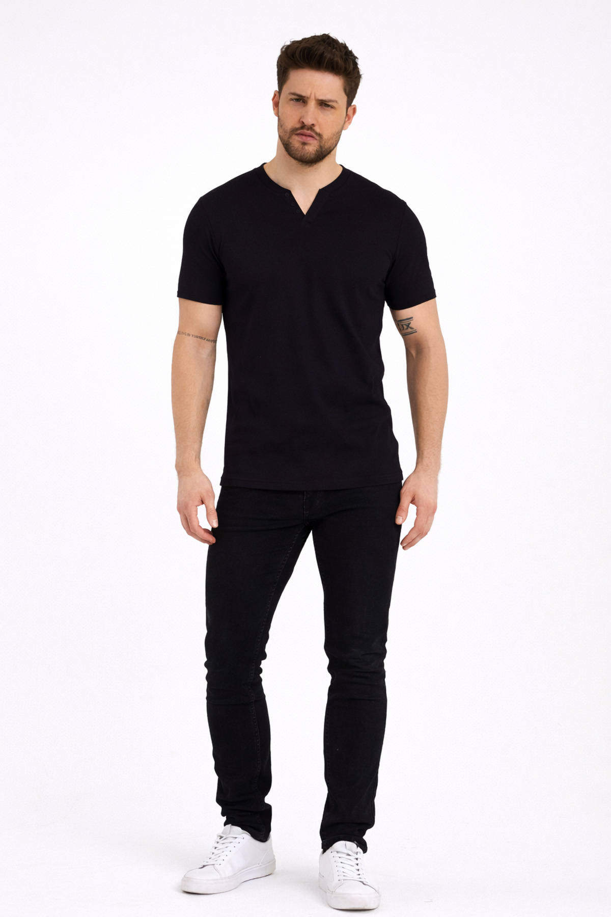 Genel Markalar  2124 Düğmeli Yaka Kısa Kol T-shırt - Görsel 2