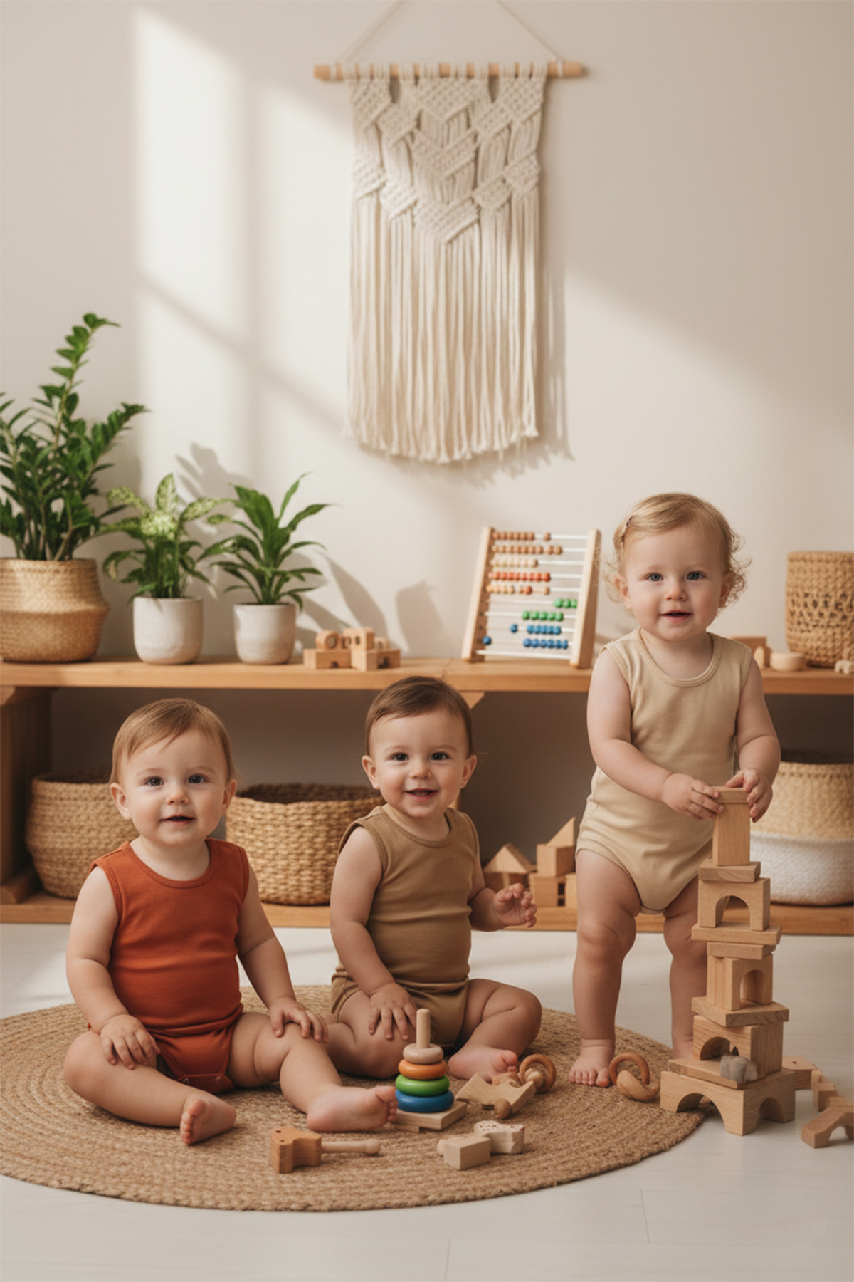 MAHFEL %100 Organik Pamuklu Çıtçıtlı Kolsuz Bebek Body Zıbın 3lü Paket fotoğrafı 2 (önizleme)