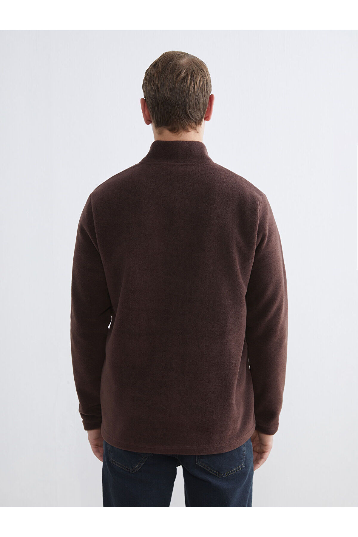 NEVAVM Farkıyla LCWAIKIKI Classic Kahverengi Polar Düz Standart & Regular Erkek Sweatshirt — قهوه‌ای IK-W5OA30Z8-ZNT — تصویر 4 از 7