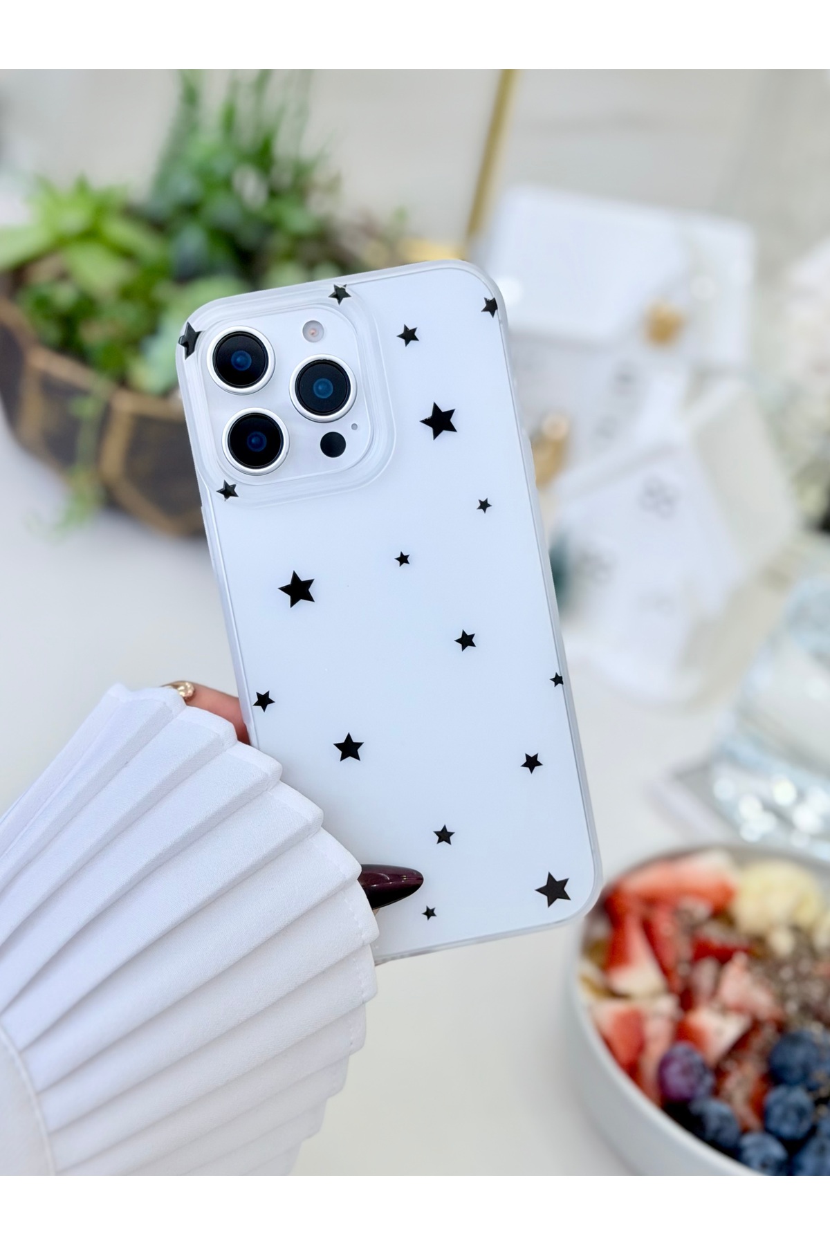 Iphone 16 Promax Compatible Matte Print Fingerprint Free Transparent Case