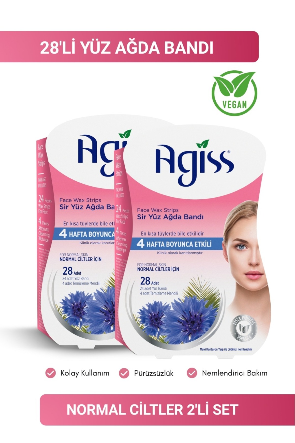 AGISS Sir Yüz Ağda Bandı 28'li Normal Ciltler 2'li set — 86987030216242