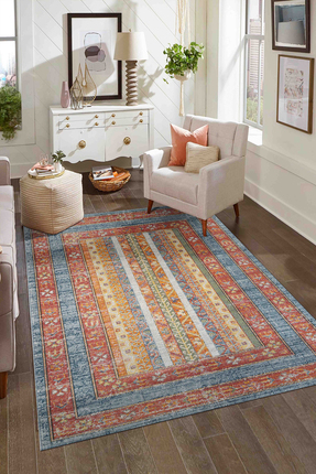 Konfor Halı Antik 1111 Klasik Vintage Salon Halısı Renkli Retro Mutfak Halısı...