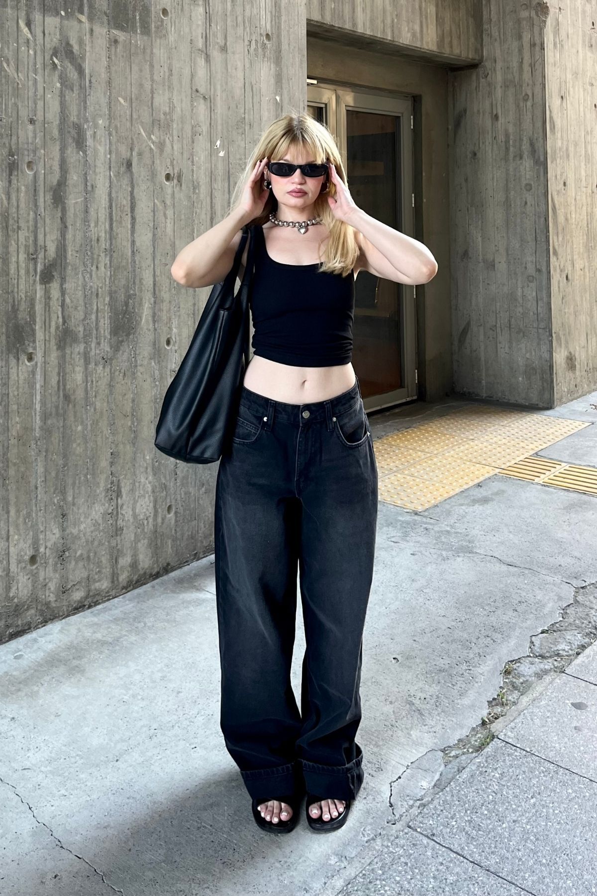 bases.  Kadın Bol Kesim Baggy Jean - Görsel 5