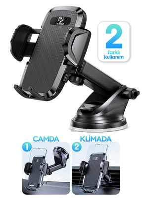 Venenon 2 MODLU Klima + Torpido Araç Telefon Tutacağı Cam Havalandırma Vantuz...