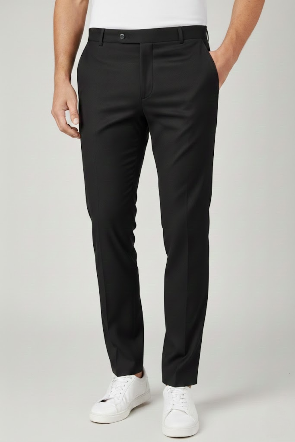 viyamen  Erkek Şık ve Rahat Kumaş Pantolon – Siyah - Görsel 4