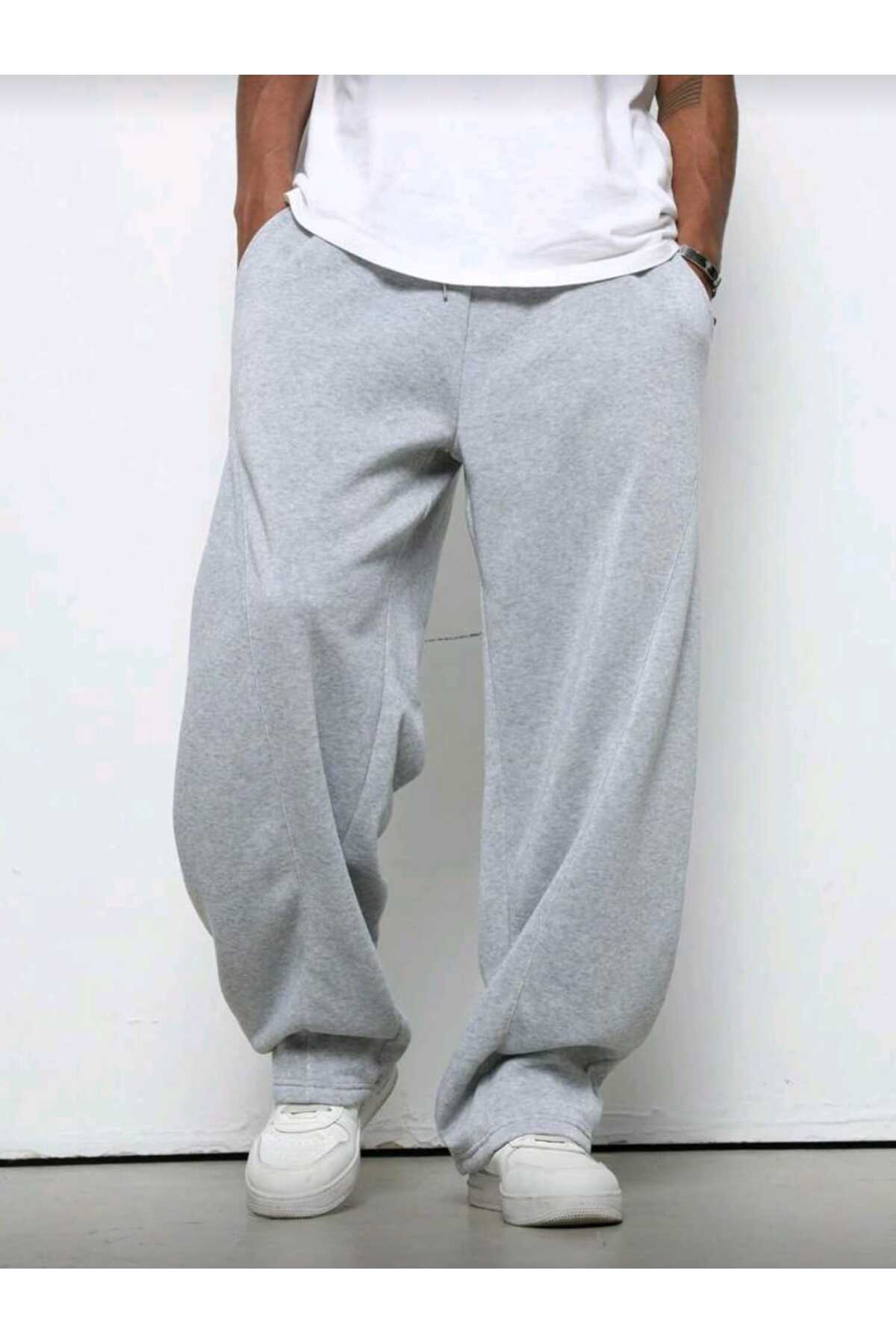 Genel Markalar  EŞOFMAN ALTI 2(ADET) Siyah Gri Battal Büyük Beden Spor Giyim Kaliteli Bol Kesim Esnek Rahat Kumaş - Görsel 7