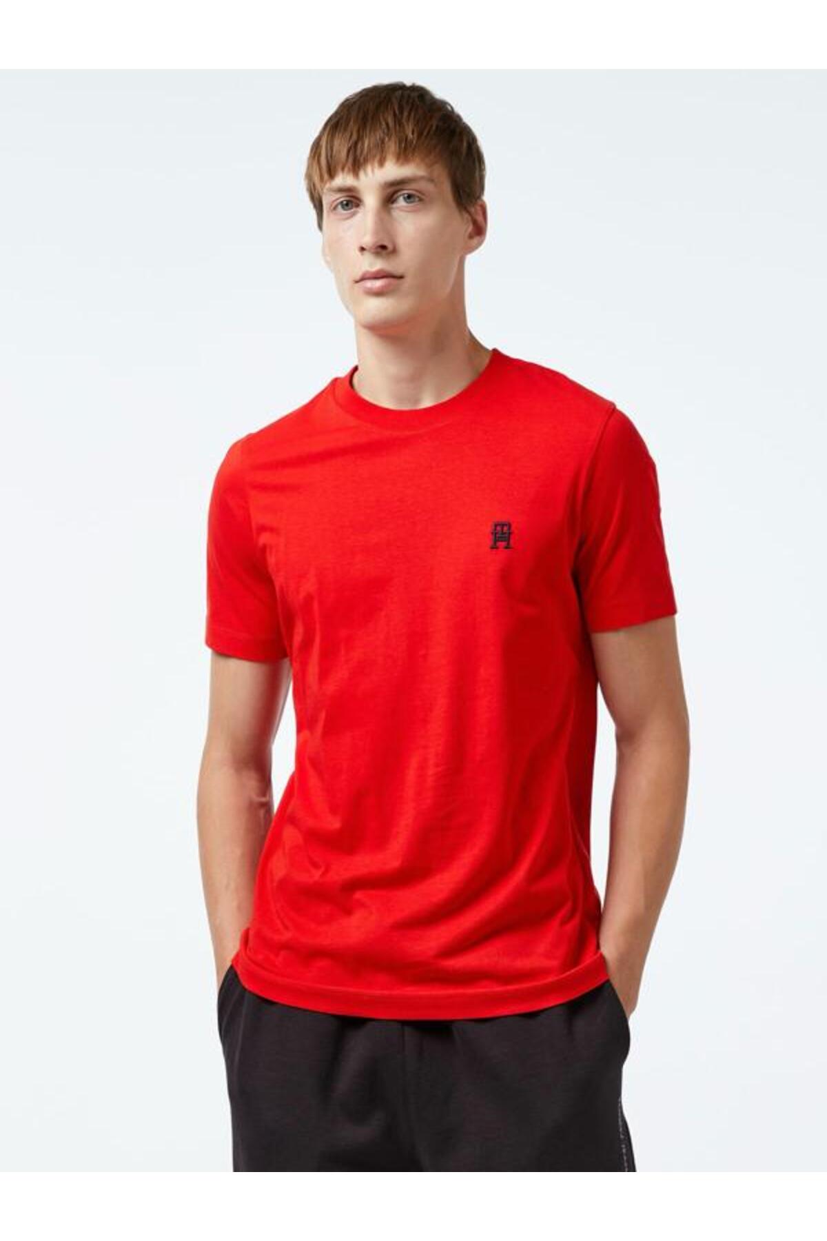 تامی هیلفیگر تی‌شرت یقه گرد گلدوزی شده با مونوگرام TH