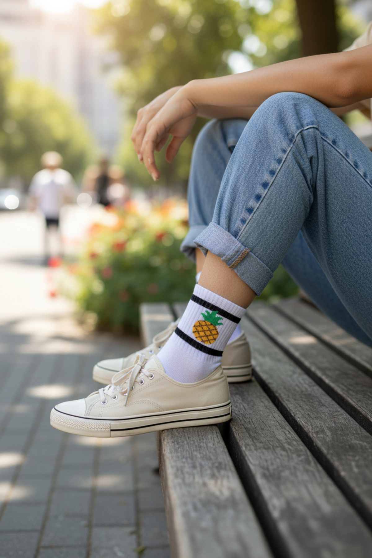 Esinti 6 Çift Pamuklu Desenli Soket Çorap, Unisex Uzun Kolej & Sneaker Uyumlu Kadın Erkek Çorap görsel 5