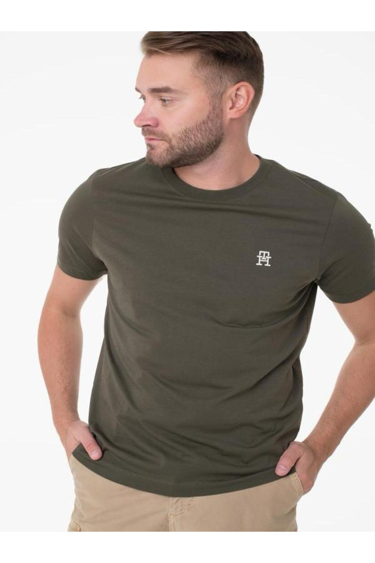 تامی هیلفیگر تی‌شرت یقه گرد گلدوزی شده با مونوگرام TH