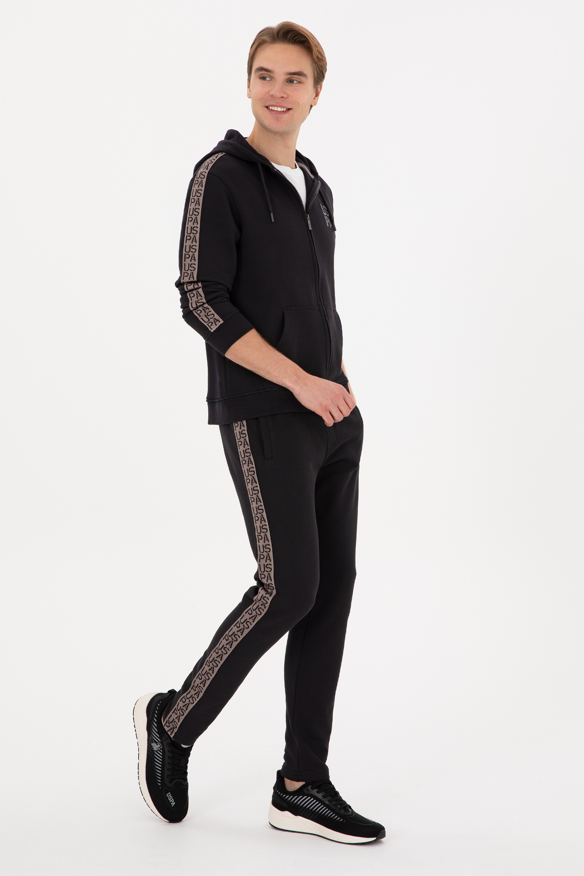 یو اس پولو شلوار ورزشی مردانه مشکی 50315847-VR046