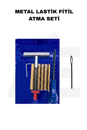 JuneThree Dubleks Lastik Tamir Metal Set - 5 Adet Kısa Fitil - Fitil Atma Ale...
