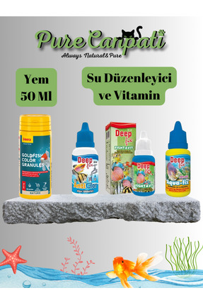 PureCanpati Japon Balığı Yem & Su Bakım Seti (50 ml)