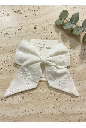 UniqueHandMade Fisto El Yapımı Yeni Otomatik Beyaz Fiyonk Toka Özel Tasarım, ...