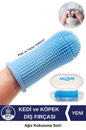Veturel Kedi Diş Fırçası 360 Yumuşak Parmak Fırça Silikon Fırça Kedi Ağız Kok...