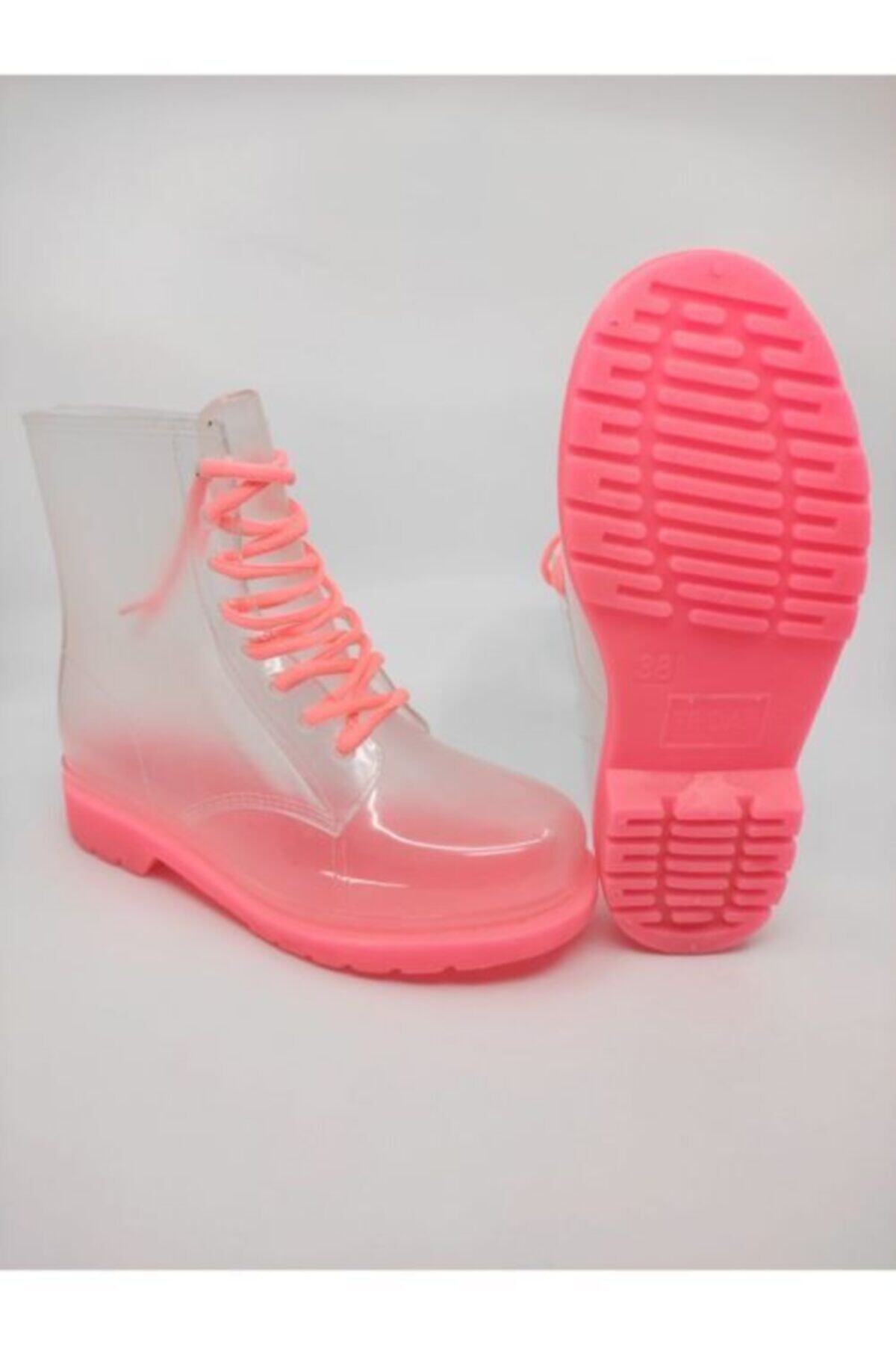 Frida Shoes Frida Kadın Şeffaf Su Geçirmez Bot 13400-pembe Taban görsel 5