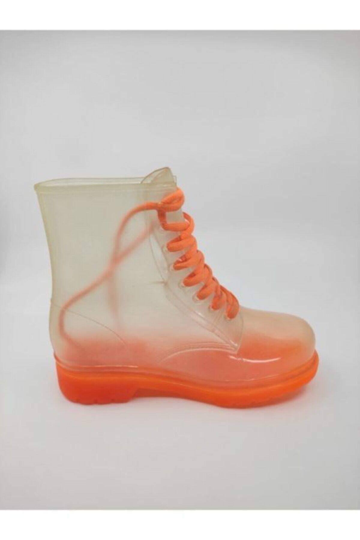Frida Shoes Frida Kadın Şeffaf Su Geçirmez Bot 13400-turuncu Taban görsel 7