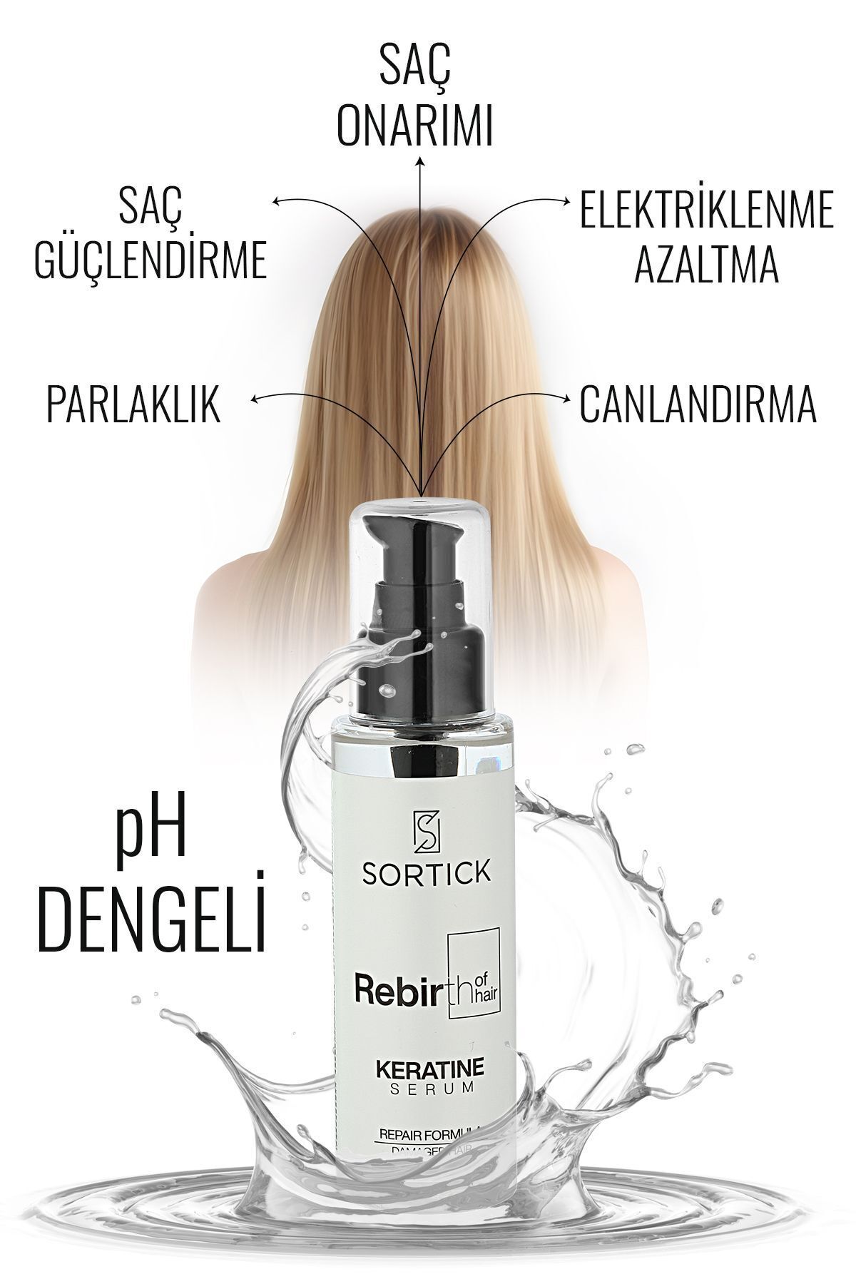 Saç Uzatma Etkili Keratin Bakım Serumu 100ml — S8 — تصویر 4 از 6