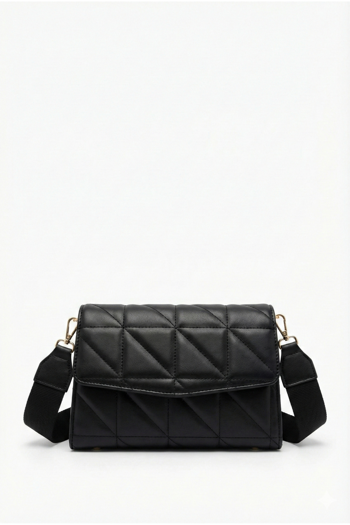 PurpleART Čierna dámska prešívaná taška cez rameno s nastaviteľným stĺpikovým...