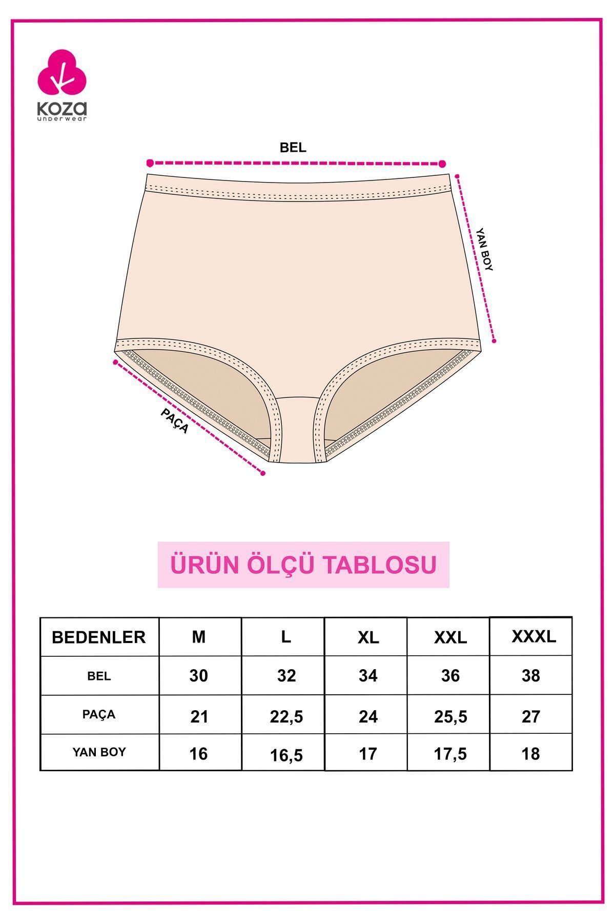 koza iç giyim Kadın 5'li Likralı Ekstra Yüksek Bel Külot görsel 7