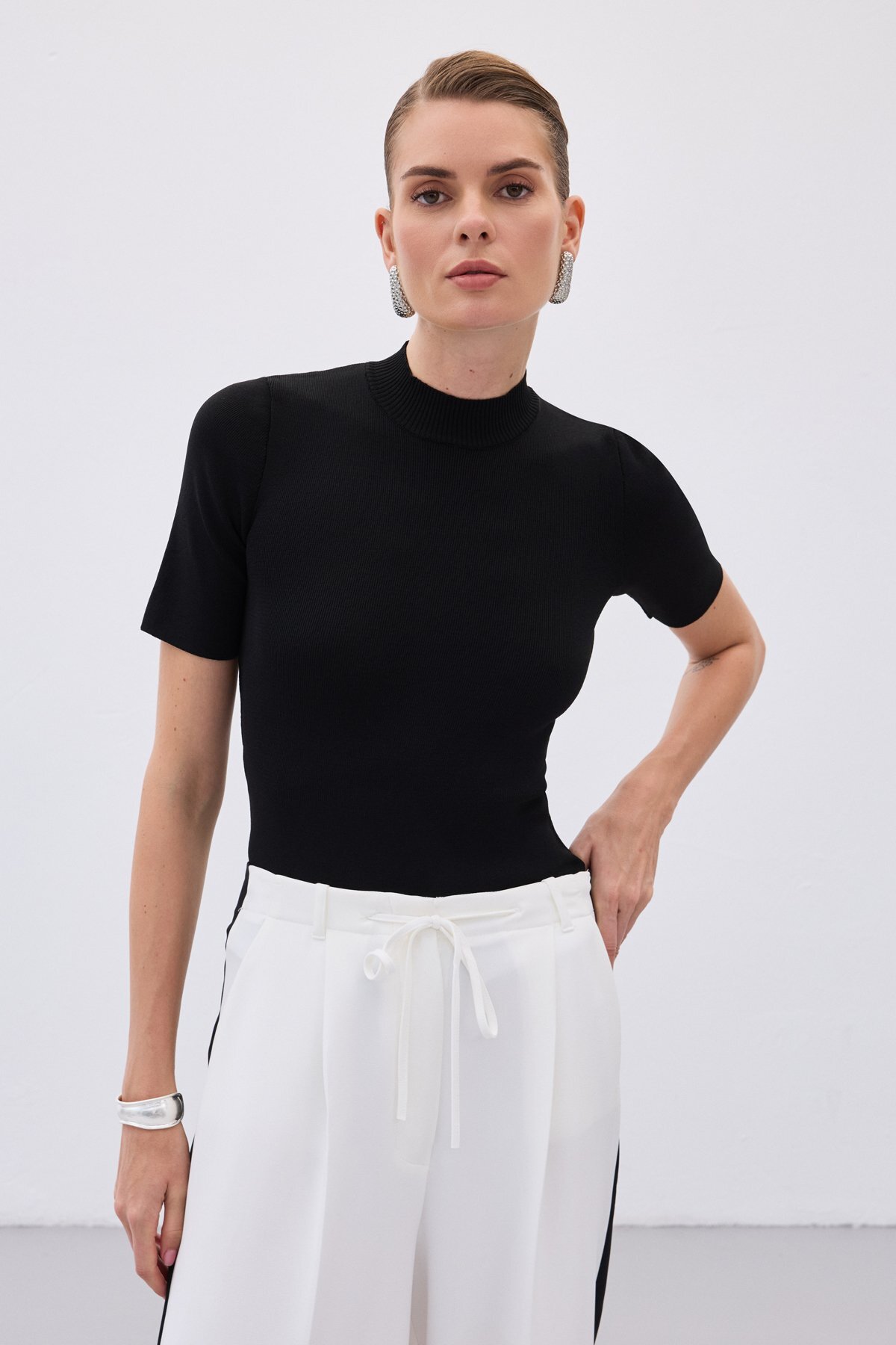 Sateen  Yarım Balıkçı Triko - Siyah - Görsel 5