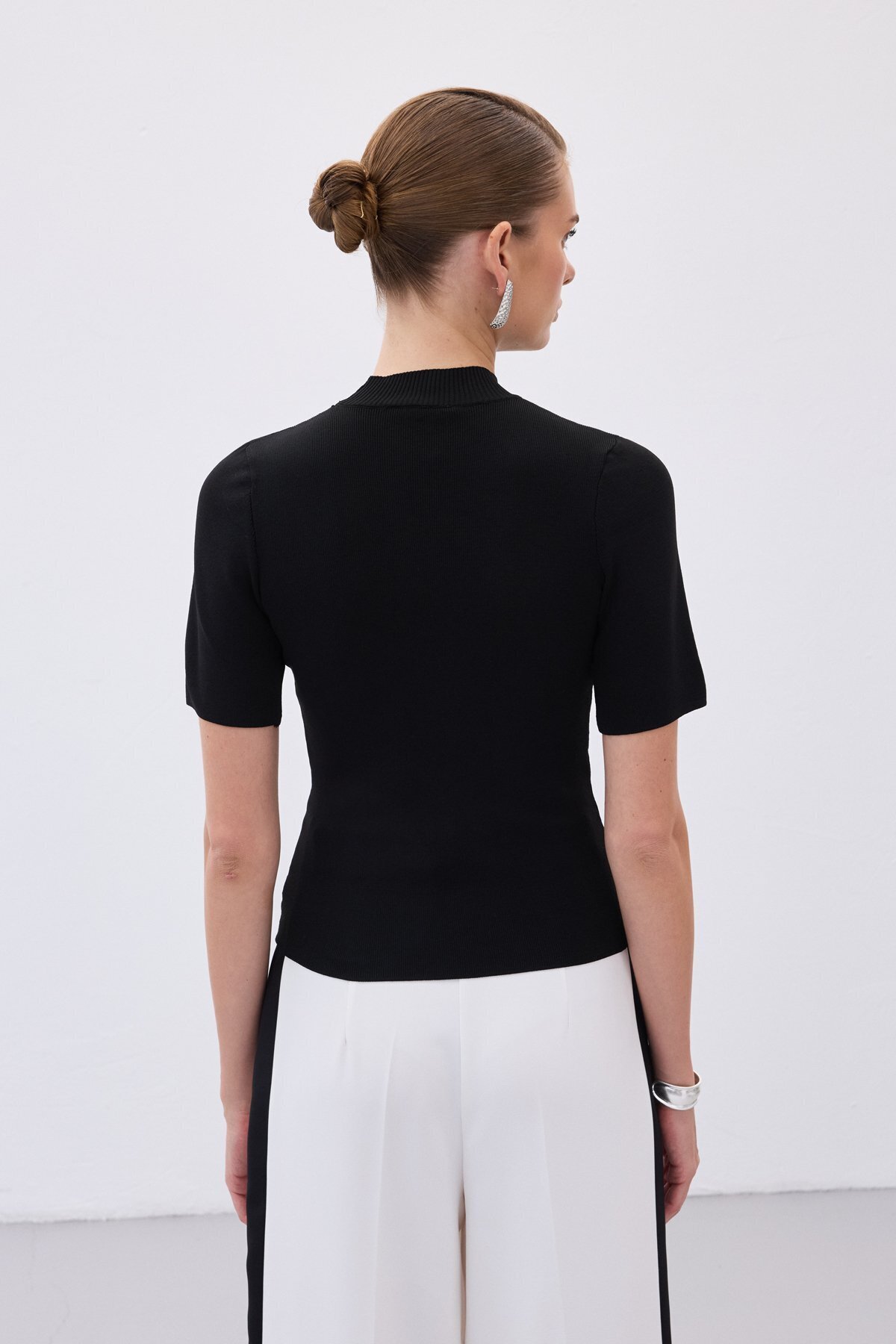 Sateen  Yarım Balıkçı Triko - Siyah - Görsel 8