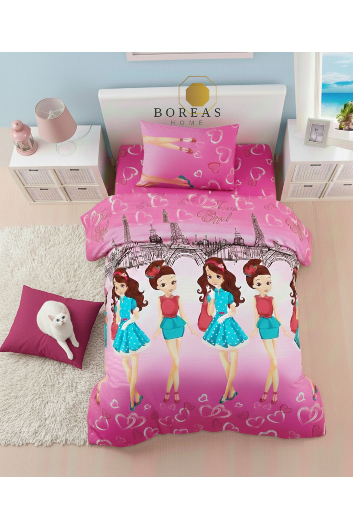 Boreas Home | Paris Prensesi | Ranforce Tek Kişilik Nevresim Takımı | fotoğrafı 2 (önizleme)