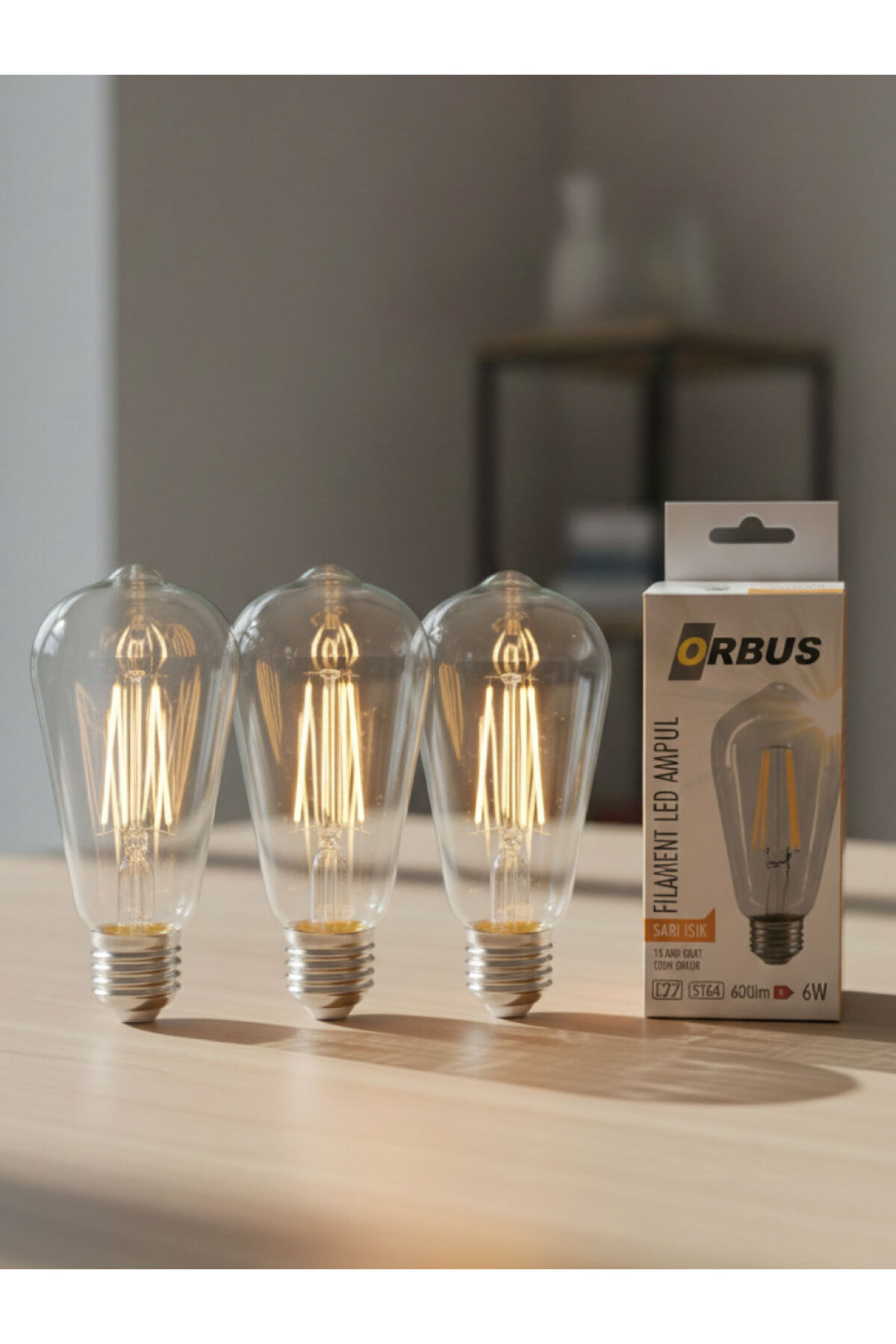 6w Stc6 Decorative E27 Duy Rustic Led Bulb 3-Pack