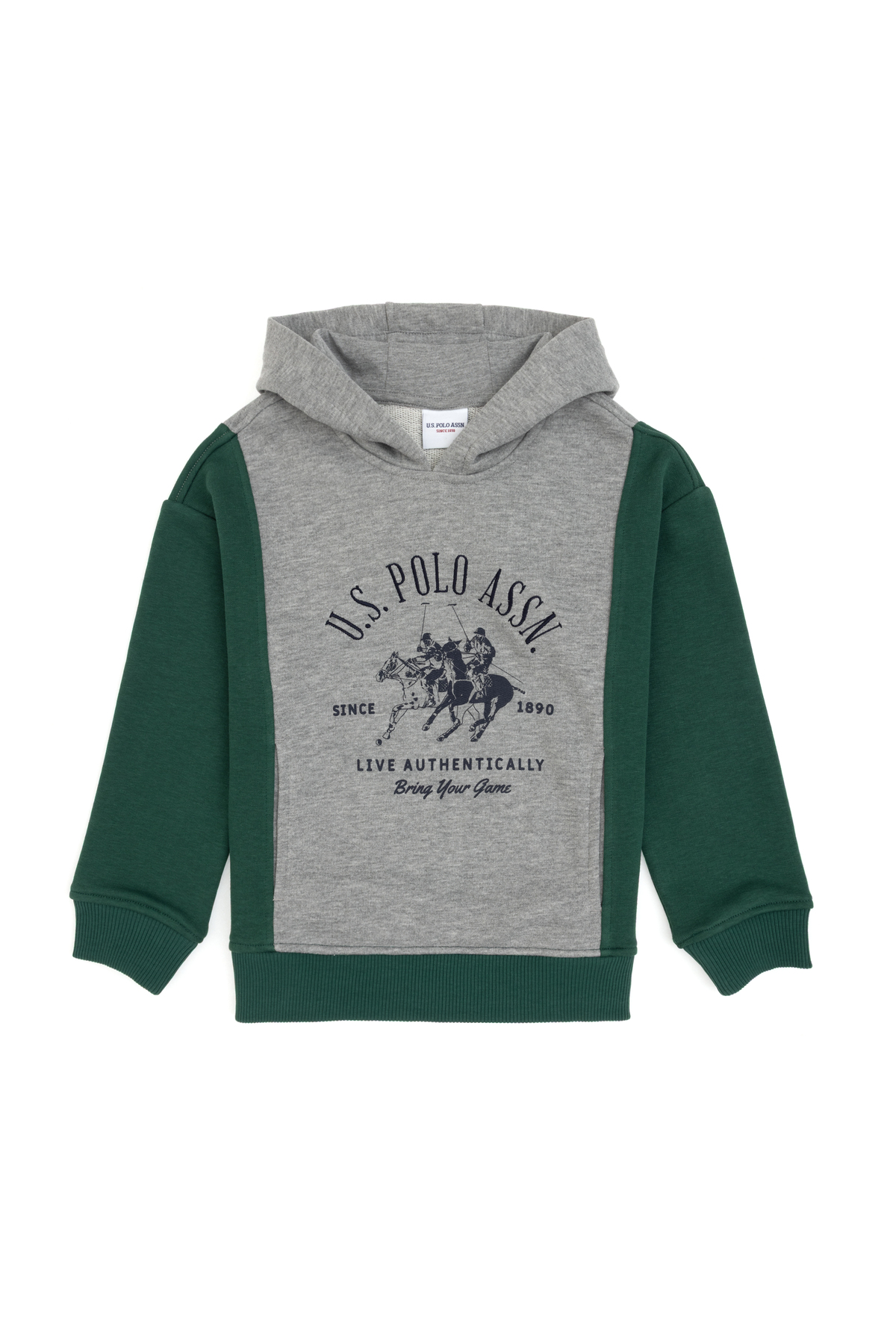 سویشرت کلاهدار طوسی ملانژ پسرانه U.S. Polo Assn. کد 50316623 — 3