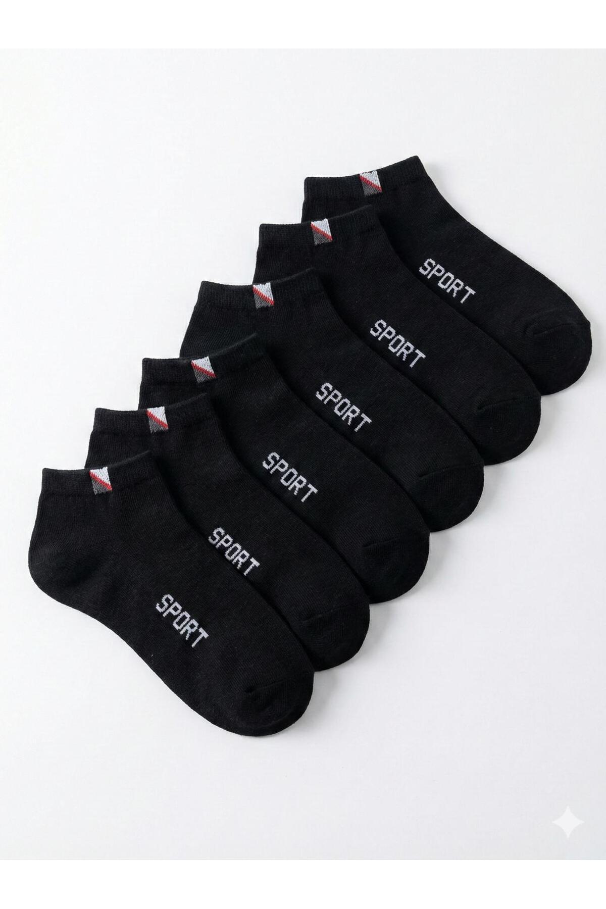 BYNDRSOCKS 7 Çift Pamuklu Siyah Erkek Spor Patik Çorap Seti Terletmez, Esnek SPORT görsel 2
