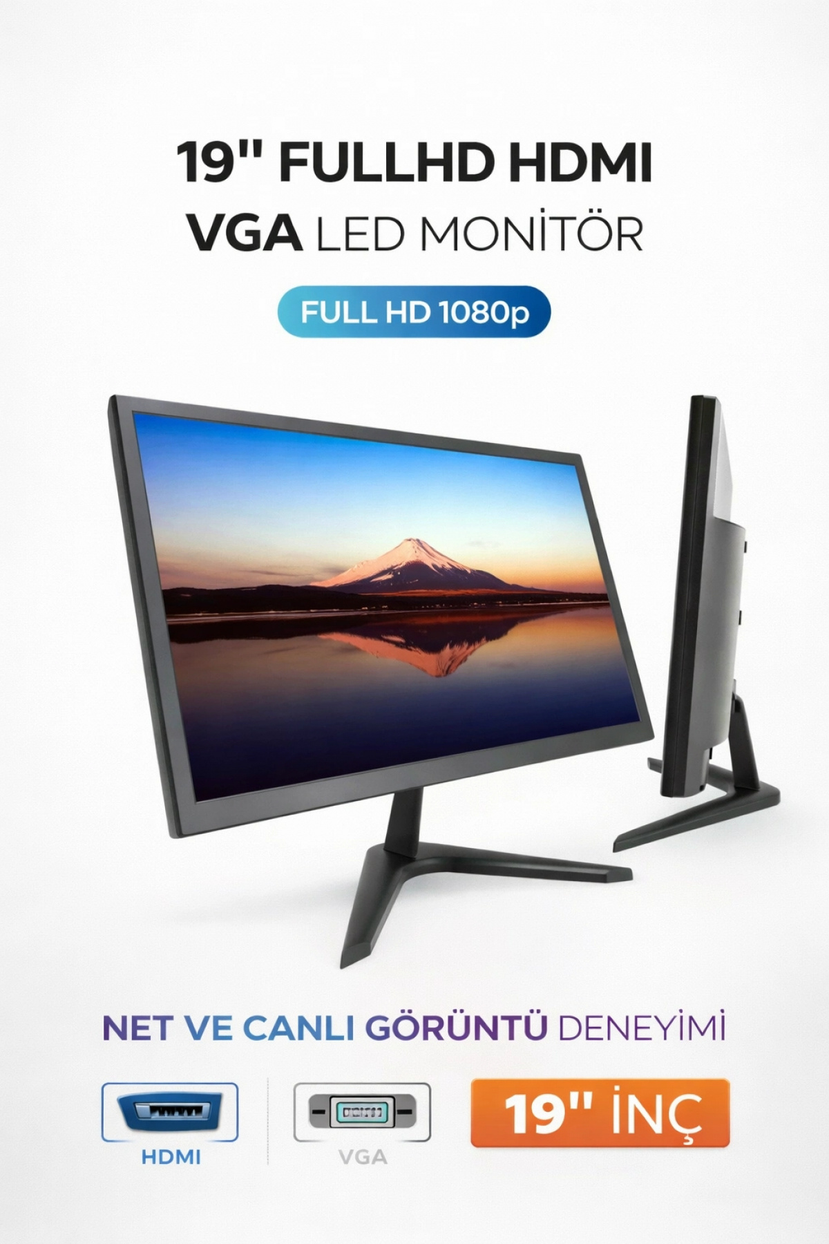 Resim jetucuzal InnoVare i5 3470 16GB RAM 256GB SSD 19 inç FHD Monitör Wi-Fi Masaüstü Bilgisayar 