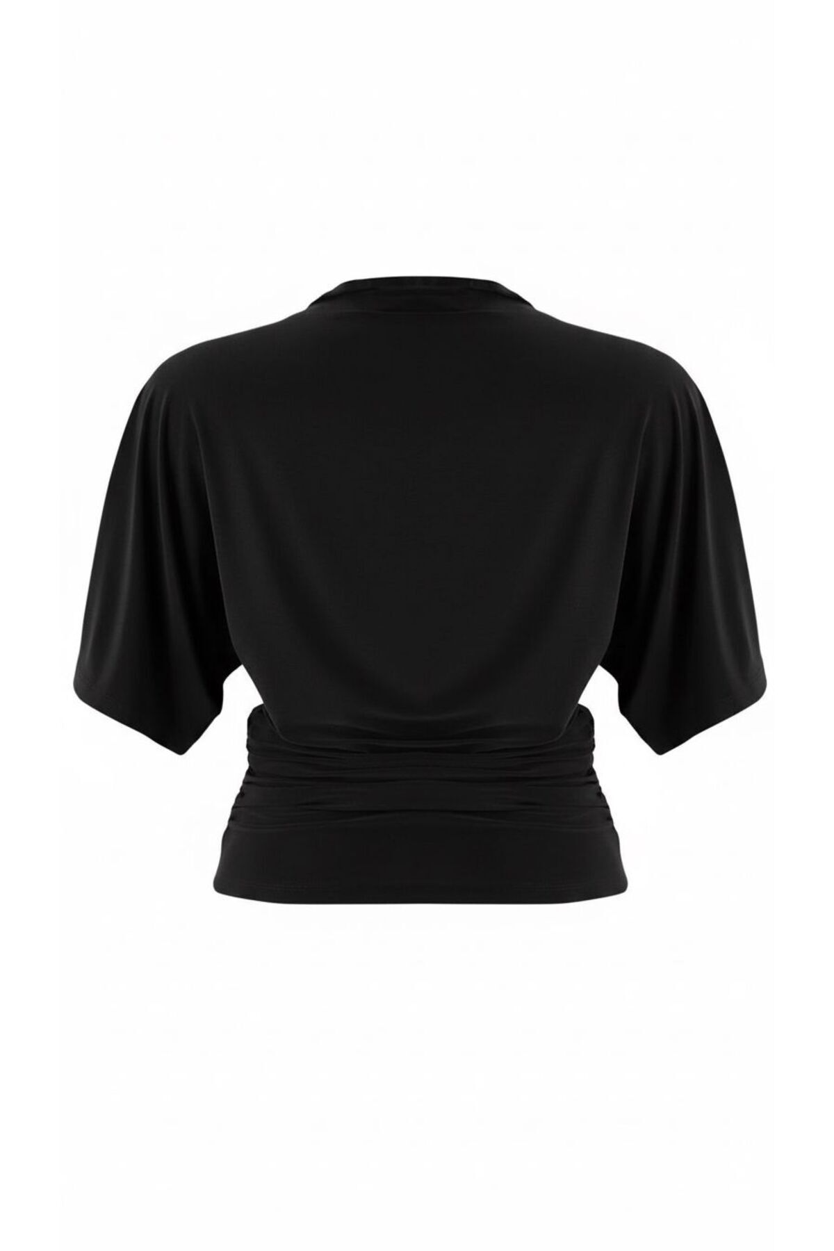 peri tower  Kadın Fitted/Vücuda Oturan Kayık Yaka Yarasa Kol Esnek Örme Bluz 0067 - Görsel 5