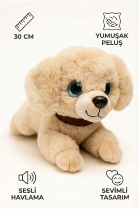 viyolmarketim Peluş Sesli Yavru Köpek 30 cm – Havlayan Yumuşak Peluş Oyuncak ...