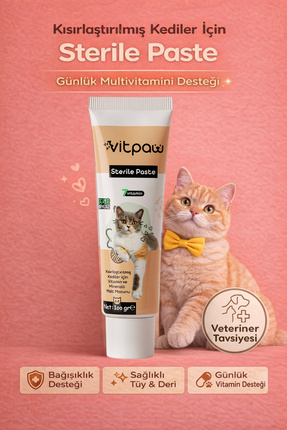 vitpaw Sterile Paste 100 g – Kısırlaştırılmış Kediler İçin Vitamin & Minerall...