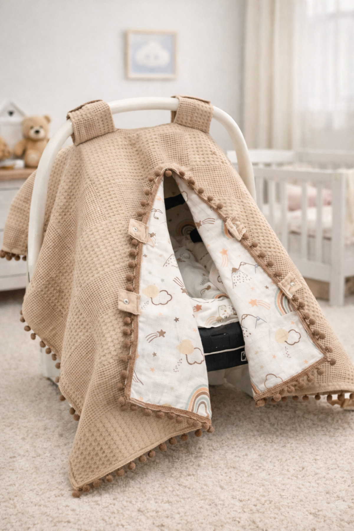 Babycitytr Çok Amaçlı Çift Katlı Müslin Puset Örtüsü ve Minderi fotoğrafı 2 (önizleme)