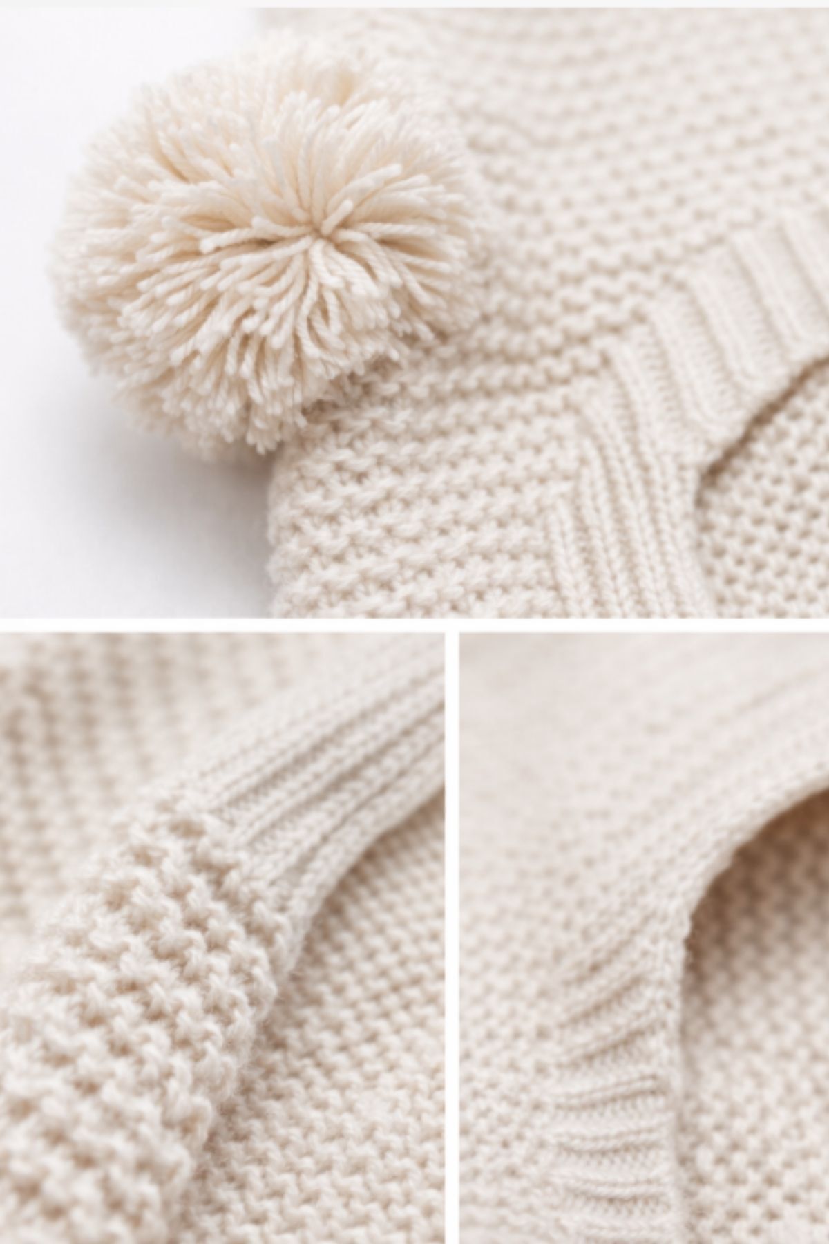 Minytrendy Kız Erkek Bebek Çocuk Omuzlu Triko Balaklava Bere Kar Maskesi Ponponlu Bere fotoğrafı 6 (önizleme)