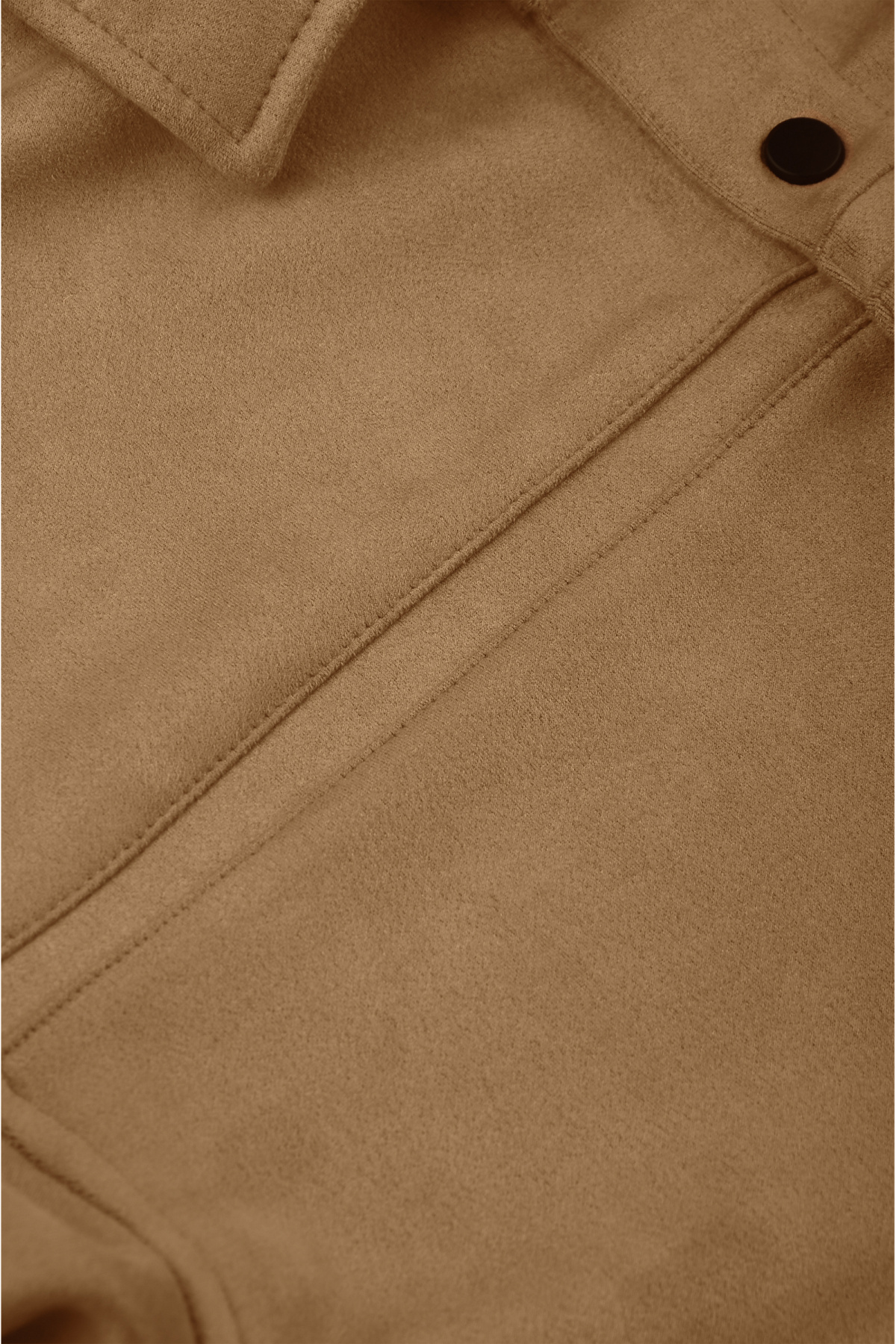 DeepSea  Erkek Taba Likralı Çıtçıtlı Kırışmayan Süet Kumaş Slim Fit Cepsiz Mevsimlik Gömlek 2500556 - Görsel 5