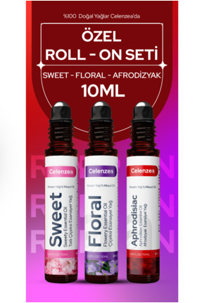 Genel Markalar Afrodizyak Floral Sweet 3'lü Rollon Set Esansiyel Uçucu Yağı S...